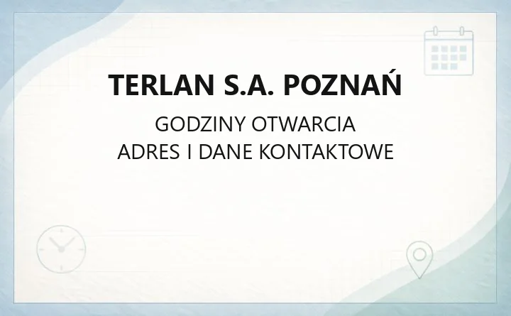 Terlan S.A. Poznań - kontakt, adres i zakres usług infrastrukturalnych