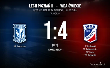 [PIŁKA NOŻNA] Betclic 3. Liga Grupa 2 (Grupa II): Lech Poznań II – Wda Świecie 1:4 przed meczem z Polonią Środa
