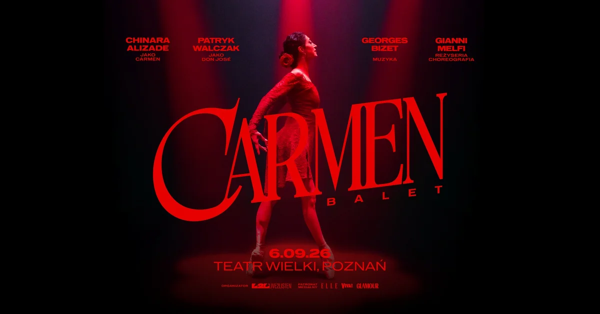 Grafika promocyjna wydarzenia CARMEN w Poznaniu: balet