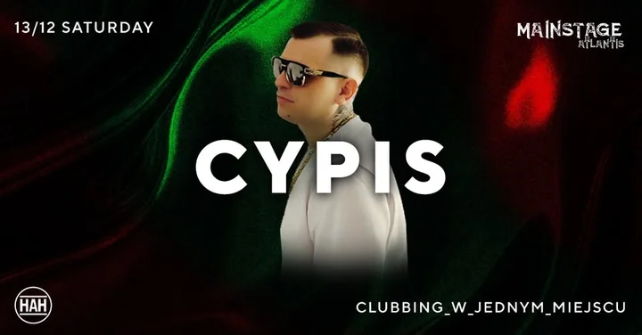 Grafika promocyjna wydarzenia Cypis w HAH Poznań — koncert 13 grudnia 2025