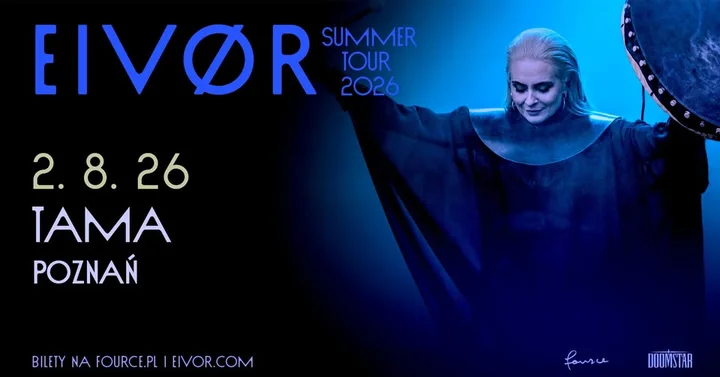 Grafika promocyjna wydarzenia Eivør w Poznaniu — koncert artystki z Wysp Owczych