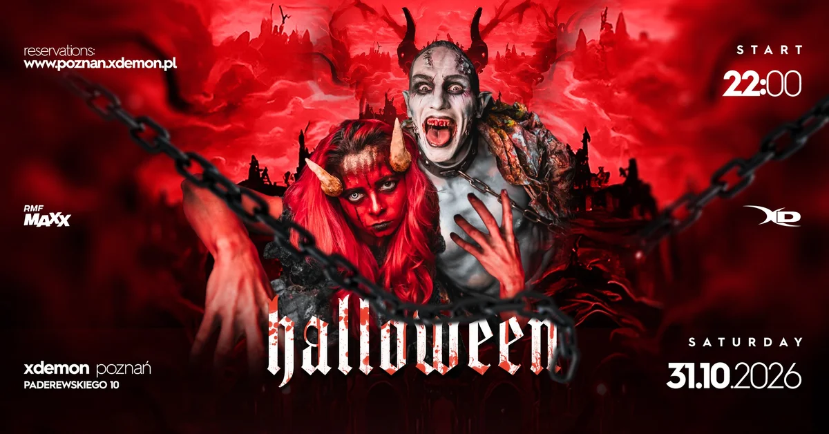 Grafika promocyjna wydarzenia Halloween | X-Demon Poznań: noc grozy