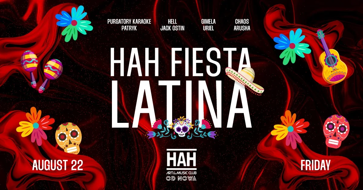 Grafika promocyjna wydarzenia Impreza latynoska z salsą, bachatą i reggaetonem w HAH Poznań