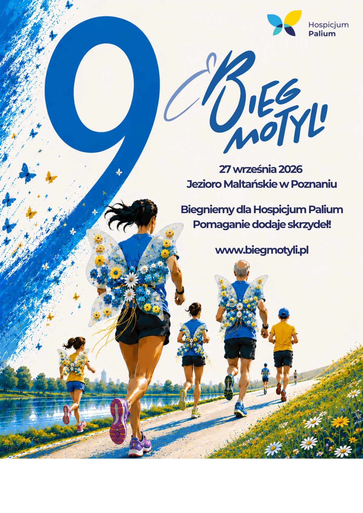 Grafika promocyjna wydarzenia IX charytatywny Bieg Motyli