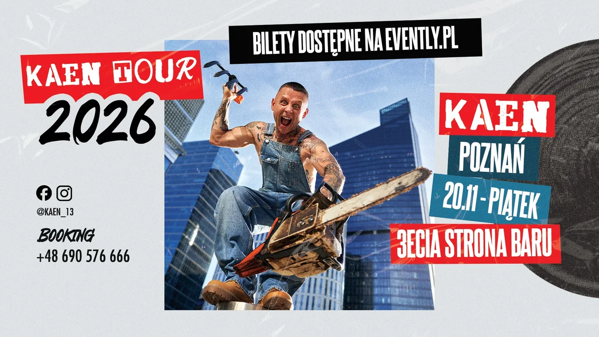 Grafika promocyjna wydarzenia KAEN w Poznaniu – koncert