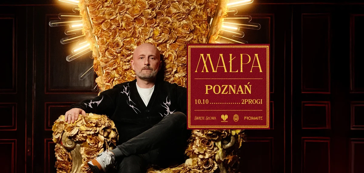 Grafika promocyjna wydarzenia Koncert Małpy w Poznaniu promujący album Święte słowa