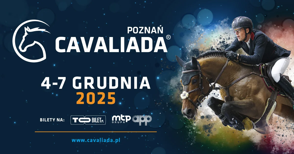 Grafika promocyjna wydarzenia Międzynarodowe zawody jeździeckie i targi w Poznaniu 2025
