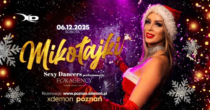 Grafika promocyjna wydarzenia Mikołajki w X-Demon Poznań