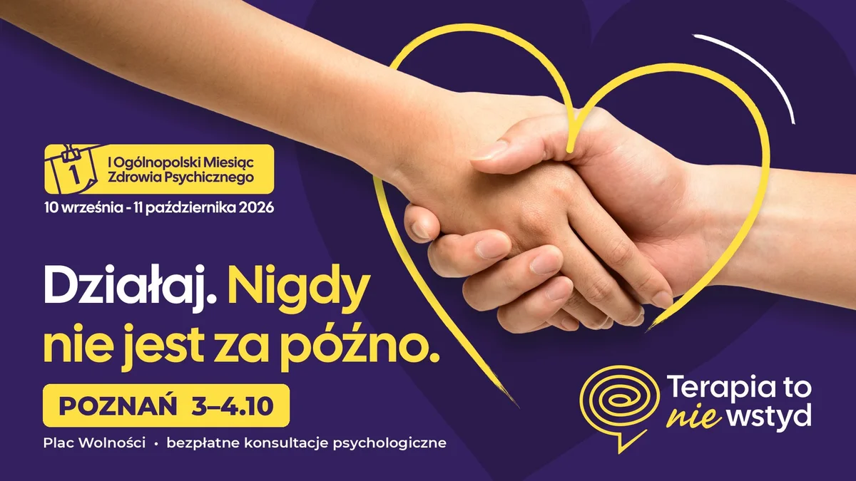 Grafika promocyjna wydarzenia Terapia To NIE Wstyd w Poznaniu