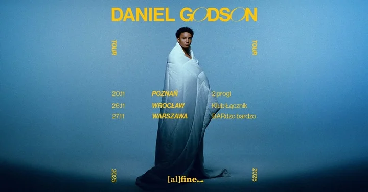 Grafika promocyjna wydarzenia Daniel Godson w Poznaniu — koncert podsumowujący rok