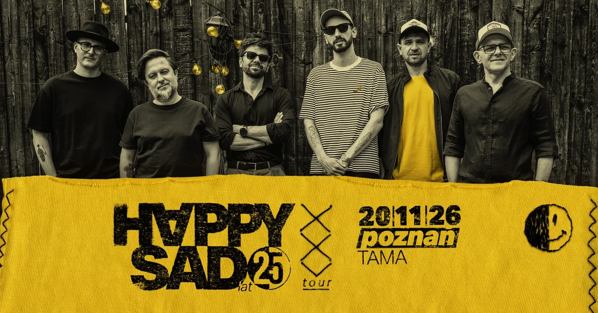 Grafika promocyjna wydarzenia Happysad – XXV Tour w Poznaniu