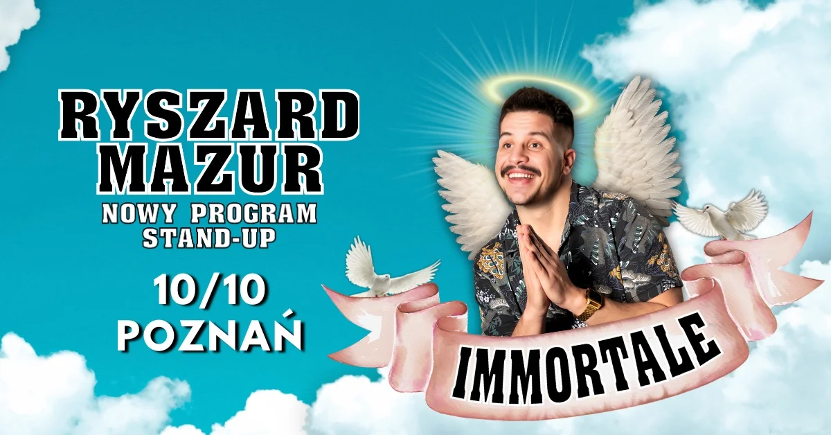 Grafika promocyjna wydarzenia Immortale Ryszarda Mazura w Poznaniu