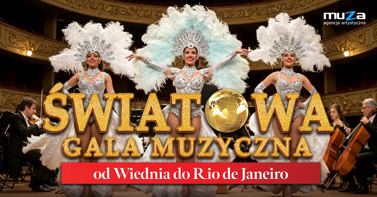 Grafika promocyjna wydarzenia Światowa Gala Muzyczna – od Wiednia do Rio de Janeiro w Poznaniu