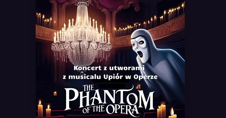 Grafika promocyjna wydarzenia Phantom Show: „Upiór w Operze” w Poznaniu – kameralny koncert z muzyką z musicalu