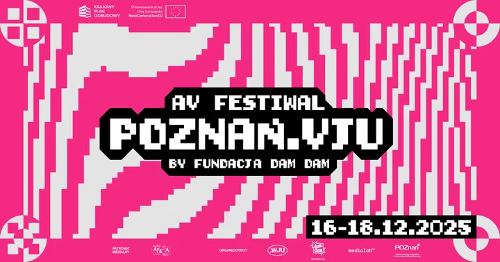 Grafika promocyjna wydarzenia POZNAŃ.VJU 2025 — Dzień 3: prelekcje o narracjach i komunikatach wizualnych