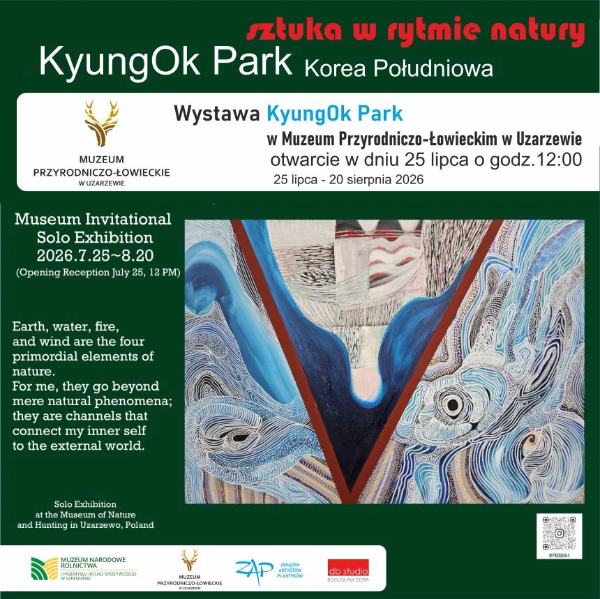 Grafika promocyjna wydarzenia Koreańska natura na płótnie. Wernisaż w Uzarzewie
