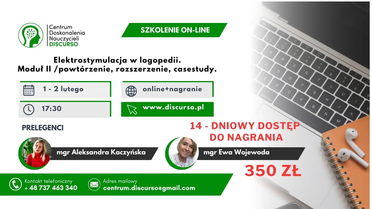 Grafika promocyjna wydarzenia Terapia manualna w logopedii – szkolenie praktyczne w Poznaniu