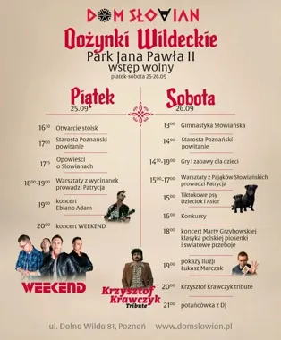 Grafika promocyjna wydarzenia Dożynki Wildeckie 2026 w Poznaniu: program