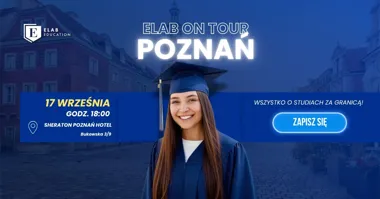 Grafika promocyjna wydarzenia Elab on Tour: Poznań – studia zagraniczne