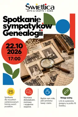 Grafika promocyjna wydarzenia Górczyńskie Spotkania Sympatyków Genealogii