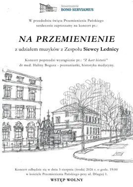 Grafika promocyjna wydarzenia Koncert „Na przemienienie” z udziałem muzyków z Zespołu Siewcy Lednicy