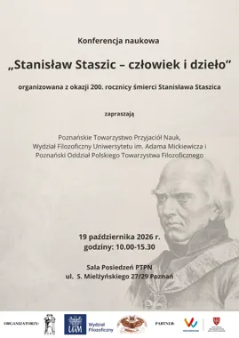 Grafika promocyjna wydarzenia Konferencja „Stanisław Staszic – człowiek i dzieło”