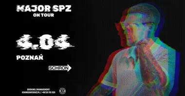 Grafika promocyjna wydarzenia MAJOR SPZ w Poznaniu. Koncert w Schronie 4 kwietnia 2026