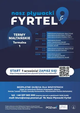 Grafika promocyjna wydarzenia Nasz Pływacki Fyrtel – Termy Maltańskie
