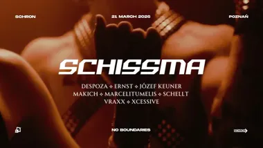 Grafika promocyjna wydarzenia SCHISSMA: Poznań — Schron, 21 marca 2026