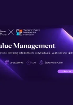 Grafika promocyjna wydarzenia Value Management w projektach w Poznaniu