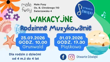 Grafika promocyjna wydarzenia Wakacyjne Rodzinne Muzykowanie