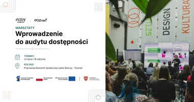 Grafika promocyjna wydarzenia Wakacyjne Warsztaty z dostępności cyfrowej - aplikacje mobilne