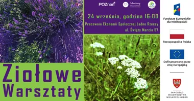 Grafika promocyjna wydarzenia Ziołowe warsztaty