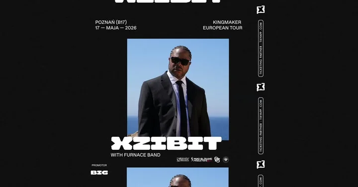 Grafika promocyjna wydarzenia Xzibit w Poznaniu — Kingmaker Tour w B17