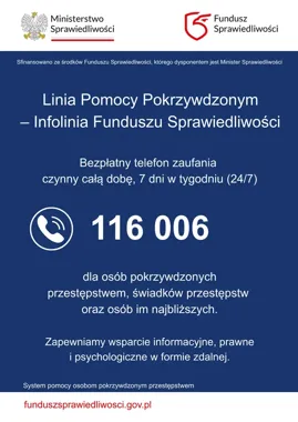 Całodobowa pomoc dla pokrzywdzonych. Wystarczy numer 116 006