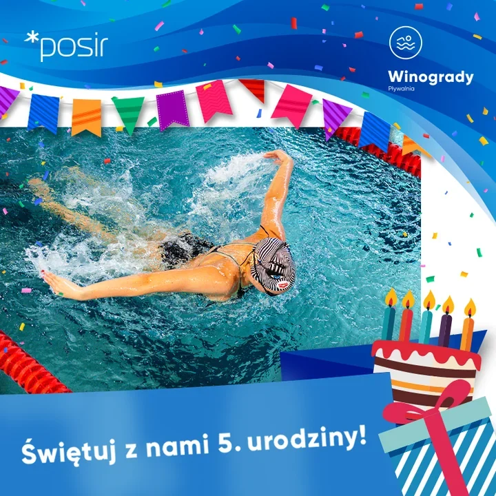 Piąte urodziny Pływalni Winogrady – nocne pływanie, sauny i bilet za 5 zł