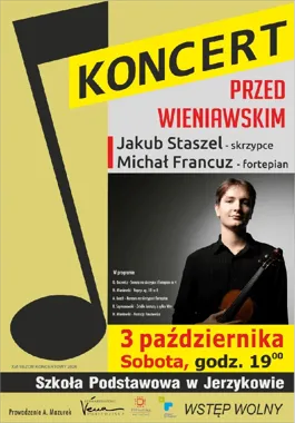 Próba przed Konkursem Wieniawskiego. Skrzypek zagra w Jerzykowie