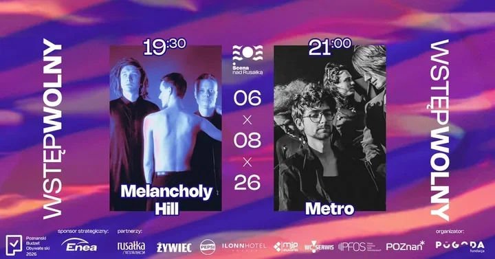 Dwa koncerty nad Rusałką. Melancholy Hill i Metro zagrają w Poznaniu
